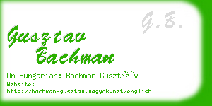 gusztav bachman business card